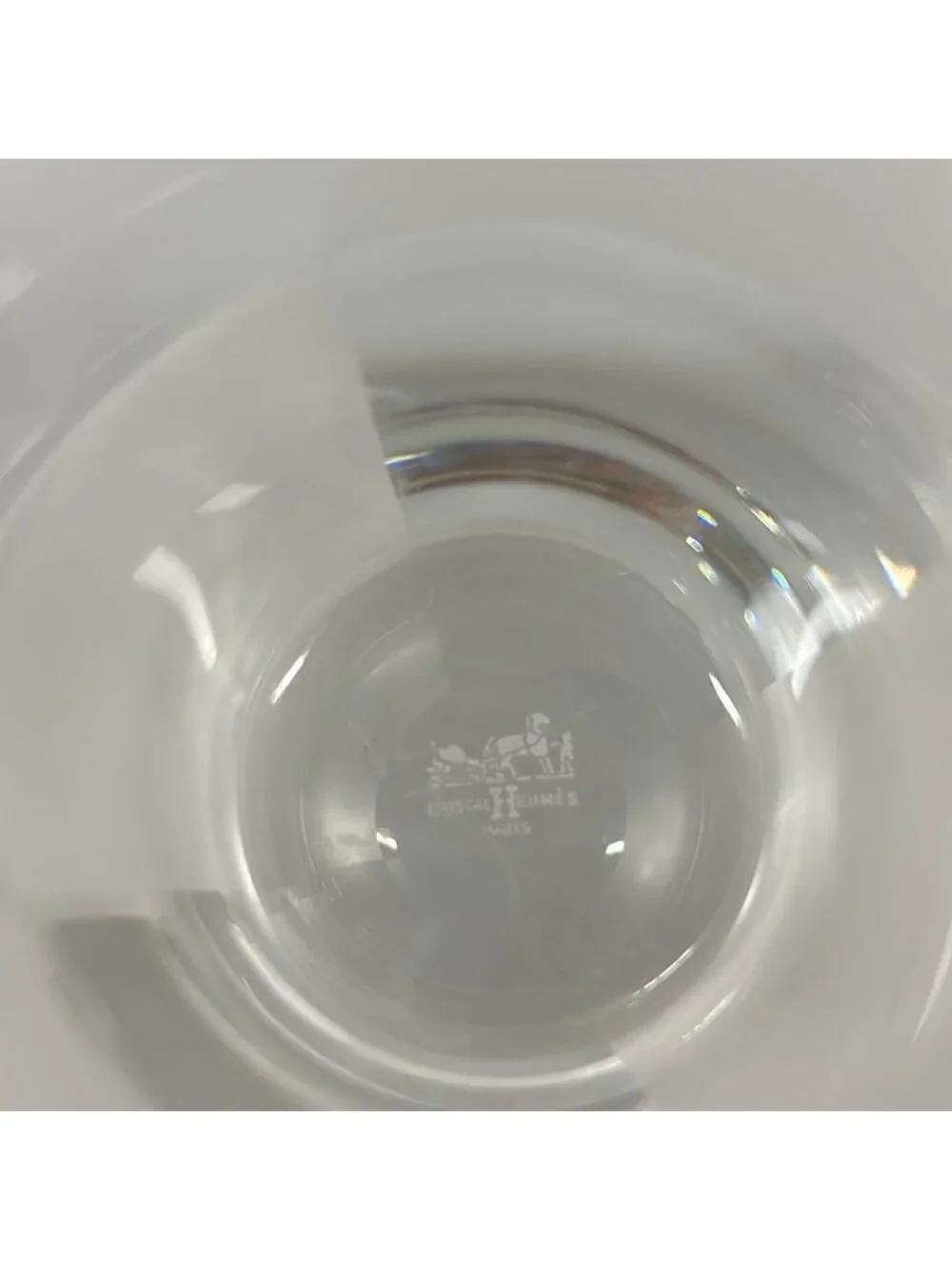 Hermes Dishware Like Clear White Sri Glass Ichimatsu Pattern
